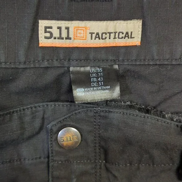 5.11 Tactical Shorts Men's 35 Black Stryke 11" Outdoor Hiking Combat Range - Picture 6 of 9
